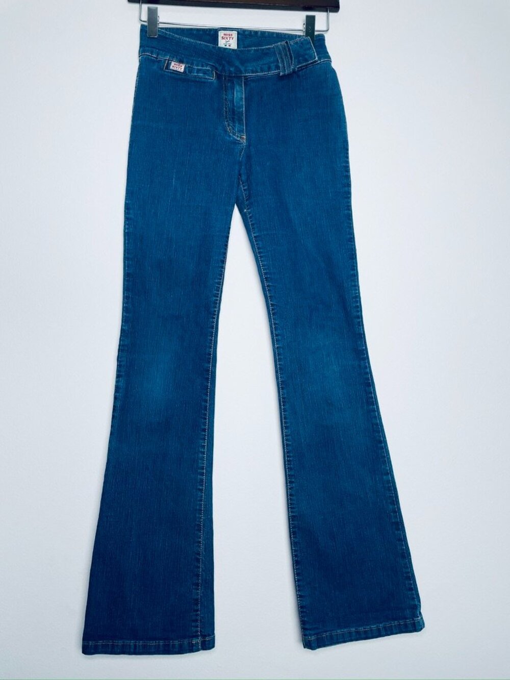 MISS SIXTY Vintage Y2K Layered Waist Flare Jeans Size 25 Medium Wash - Picture 2 of 8
